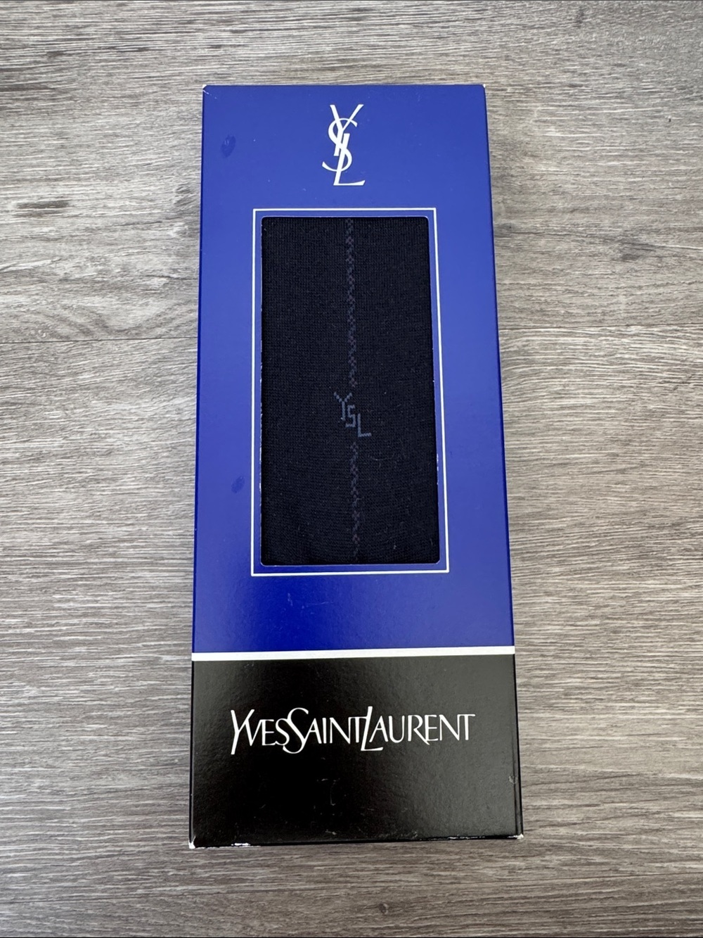 Vintage Yves Saint Laurent Black Men’s Dress Sock in Original Sealed Box